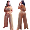 Dames tweedelige broekontwerper DD0040 NIEUW CASUAL SEXY Cool Wrapped Chest Lace Set Loose Wide Been Udxu