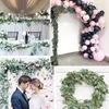 Decoratieve bloemen Simulatie Plant Decor Home Weddingbladeren Rattan Wall Vine kunstmatige stof draperen