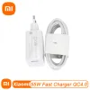 Equipment for Xiaomi 55w Fast Charge Qc4.0 Turbo Gan Adapter for Xiaomi 11 /10 / 10 Lite Redmi Note 9 Pro Laptop 6a Type C Data Cable