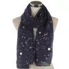 2021 NYA DESIGN KVINNOR SVART GRÅ NAVY METALLISK GULLFOIL GLITTER FLORAL TREE BRANGES INFINITY SCARF4196513