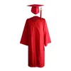 Set di abbigliamento abito accademico con cappello di colore solido 2024 uomini donne studenti di laurea costume a secco per abiti da scuola a secco