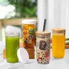 Tumblers 24oz glazen beker met deksel en stro transparant bubble theesap voor melk mokka -kopjes ontbijt mug drinkware H240425