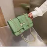 Torby na ramię moda mała crossbody dla kobiet 2024 Mini PU skórzana torba Messenger Green Ladies Telefon torebka