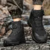 Laarzen buiten wandelschoenen bergtochten laarzen zwarte waterdichte camping sneakers voor mannen veiligheid klimmen sport tactische heren schoenen