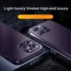 Caisses de téléphone portable Luxury Full Lens Protection Ag Cases en verre givré pour iPhone 15 Pro Max 14 11 12 13 MINI XS XR plus couvercle mat trempé liquide D240424