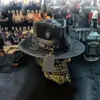 Svart punk cowboy cap unisex vuxen skördare av sorg konisk skalle hatt halloween karneval festtillbehör 240415