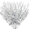 Dekorative Blumen 1PC Künstliche Eukalyptus Stämme Silber Bouquet Hochzeit Kernstück Herbst Home Office Dekor