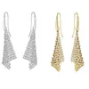 24ss per le orecchie di gioielleria di New Designer Elegant Crystal Triangle Hollow con orecchini a maglie a maglie di diamante per donne stalloni sterling in argento 925