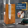 Przechowywanie magnetyczny obrotowy nóż drewniany uchwyt nożem 360 ° Blok noża obrotowego do noży kuchennej przechowy
