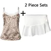 Skirts Sexy Cute Women Pearl Button Pleated White Ruffles Irregular Y2k Lady Low Waist A Line Mini Outfits Summer