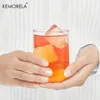 Tumblers 1/4Pcs Transparent glass Cups Juice Water Milk Drink Beer Mug Round And Long Design Suitable For Family Gathering Parties H240425