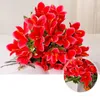 Decorative Flowers Long-lasting Simulated Flower Decor Elegant Artificial Lily Branch With Stem For Home Wedding 5 Fork 10 Head Indoor