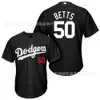 Dester 50 fan gris Betts Broidered Baseball Uniforme Shirt Jersey