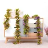 Decorative Flowers Wedding Decoration Wall Rattan Artificial Rose Vine Autumn Cane Backdrop Decor Fake Garland For Home El