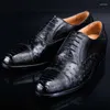 Zapatos de vestir ourui verdadero avestruz de cuero hombres de negocios lace-up soltero para hombres resistente