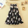 Röcke lässig Bohemian Plissee Midi Frauen 2024 Koreanische Mode hohe Taille Stechy Boho Chiffon Summer Rock Frauen Swing Faldas