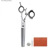 Haarschaar 5,5/6 "440C Swivel Hair Scissors Hairdressing Scissors Barber Razor Dunning Roterende duim scheerhendingen zwengel handvat schaar rotatie