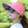 Berets 1pc Fashion Womens Ladies Factions Summer Wide Brim قابلة للطي Hat Hat anti-UV Beach Caps قبعات غير رسمية