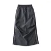 Skirts Cargo Skirt Woman Fashion Drawstring High Waist Y2k Grunge Solid Tight Elastic Long Summer Clothing For Women