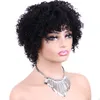 Wig afro courte courte avec une frange pour les femmes noires perruque à cheveux bouclés