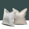 Travesseiro Dunxdeco Cushion Capa Caso decorativo de travesseiro moderno de luxo simples Jacquard Champagne Coussin Sofá Caso de cama de cadeira