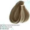 Weft Tape Hair Extensions #P8/613 Tape in Human Hair Extensions Seamless Skin Weft Tape in Extensions 1626 Inches Virgin Hair