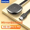 Stick Unnlink 5G 4K TV bezprzewodowy Wi -Fi Kabel lustrzany HDMI wideo ADAPTER NAPIĘCIA IPhone'a Androida iOS Miracast