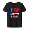 Men's T-Shirts Sematary I Love Haunted Mound Popular Trend Heart Shape T Shirt Men Women Short Sleeve Graphic Tees T240425