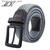 Belts 2024 New Mens Elastic Weaving Strap Casual Canvas Elastic Strap Korean Version Needle Buckle Strap Q240425