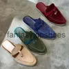 Loro piano lp casual tofflor designers skor kashmir mjuka kvinnors sandaler toppkvalitet platta loafers hög elastisk nötkött sen 3542 designer sandal