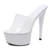 Kleidungsschuhe 15 cm Herbst Nachtclubs Sexy Frauen wasserdichte Plattform Römische Fischmutter Lady Super High Heeled Pantoffeln LFD-8661-7 H240425