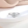 Cluster ringen groot merk en dezelfde stijl tijd diamant s925 zilveren ring voor damesontwerp sense paren geavanceerde Europese schoonheid