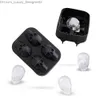 Ice Cream Tools 3D Skull Ice Block Manufacturer Ice Ball Mold Party Bar Silicone Ice Block Tray Summer Whisky Beverage Silicone Ice Block Mold Q240425