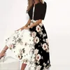 Casual Dresses Elegance 2 Piece Set Women's Dress Retro Flower Print Sleeveless V Neck Tank Outwear Crop Jackets Cardigan Sundress