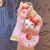 Doll keychain schattig leuke leuke cartoon anime kuromi quicksand sleutelhanger auto sleutel hanger tas accessoires meisje cadeau