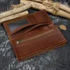 Wallets Men's Genuine Leather Long Carthe Phone Pocket Card Pocker Titular Real Snap Bifold Inner Zip Purse Clutch