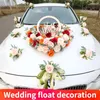 Flores decorativas 16 piezas / 8pcs / 1 decoración de automóviles de boda Decoración de champán Color artificial La cabeza de la cabeza de flores se puede personalizar por nombre