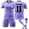 Piłka nożna męskie dresy 22-23 sezon Real Madryt Home Away Jersey 9 Benzema 10 Modric Shirt Set