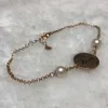 Bracelets de liaison bijoux Eleispl Bijoux Love Style Flat Coin White FW Pearl Bracelet # 2300030-3