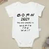 Één stukken geboren 2024 Babyjongen en meisje onesie katoenen kleding zwangerschap aankondiging cadeau hoogwaardige pasgeboren bodysuit goedkope snelle levering