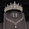 SU9Q CAPELLI DEL CAPILI DEL CAPILI DELLA CHIEDA DI LUGO DI LUSSO CRIDOLE ACQUA ACQUA GIOCHI BRIDALE SET DI TIARA TIARA SINESTONE ORECCHI CONHINE CROHE CONTURA