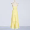 416 XL 2024 Milan Runway Dress Spring Summer sin mangas de encaje Bordado amarillo Correa de espagueti Falda Vestido para mujeres Fashion Boka de alta calidad