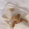 Svadlande muslin baby filt nyfödd swaddle wrap spädbarn tar emot filtar tecknad björn huva baby sovsäckar pojke flicka swaddler