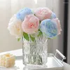 Dekorative Blumen 2 Bündel künstliche Pfingstrosen 10 Köpfe Seide Peony Fake Blume für Hochzeit Home Office Party El Decoration Valentines Geschenk