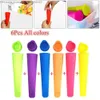 Ice Cream Tools 1/6 silicone ice cream mold DIY popsicle manufacturer summer ice cream yogurt jelly popsicle mold DIY kitchen tool accessories Q240425