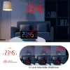 Clocks Projection Alarm réveil pour chambre à coucher 7 pouces RVB Horloge numérique LED colorée avec surface de miroir 630