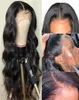 Peruca frontal de renda HD 13x6 180 onda corporal brasileira com cabelos para bebê WIGS transparente e transparente Human Wigs9160918