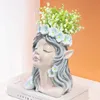 Vasi Nordic Resina Vasina Flower Fairy Angel Head Human Abstract Half Body Face Face Modern Home Interiotion Decoration