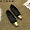 Lässige Schuhe Frauen Flats Ballettmarke gemischte Farbe Loafer Fashion Ballerina Flat Heel Square Zeh flache Mary Jane Zapatilla Mujer