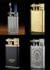 Luxury Vintage style classic retro design carve patterns jet torch Cigarette lighter Double blue scorch flame windproof butane ref2578126